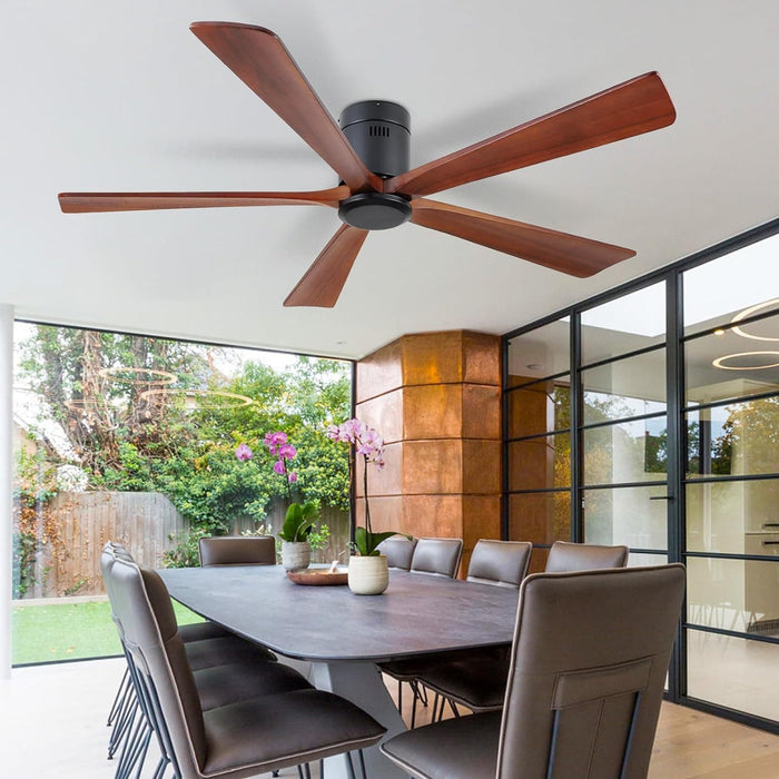 60 in. Ceiling Fans without Lights, Flush Mount Reversible Ceiling Fan NO Light for Indoor Bedroom, Outdoor Backyard Covered Ceiling Fan -86-ErisView