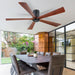 60 in. Ceiling Fans without Lights, Flush Mount Reversible Ceiling Fan NO Light for Indoor Bedroom, Outdoor Backyard Covered Ceiling Fan -86-ErisView