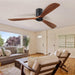 60 in. Ceiling Fans without Lights, Flush Mount Reversible Ceiling Fan NO Light for Indoor Bedroom, Outdoor Backyard Covered Ceiling Fan -8-ErisView