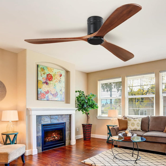 60 in. Ceiling Fans without Lights, Flush Mount Reversible Ceiling Fan NO Light for Indoor Bedroom, Outdoor Backyard Covered Ceiling Fan -9-ErisView