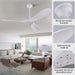 60 in. Ceiling Fans without Lights, White Ceiling Fan with Remote, Quiet Reversible Ceiling Fans for Patio Living Room Bedroom-3-ErisView