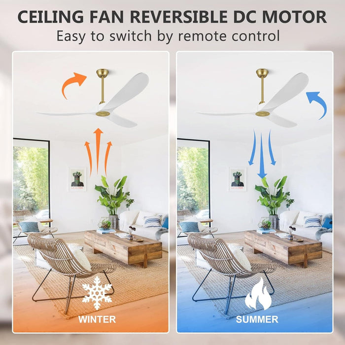 60 in. Ceiling Fans without Lights, Wood Ceiling Fan NO Light with Remote Wall Switch, Indoor Outdoor Fan for Bedroom Living Room Patio Porch-10-ErisView