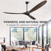 60 in. Ceiling Fans without Lights, Wood Ceiling Fan NO Light with Remote Wall Switch, Indoor Outdoor Fan for Bedroom Living Room Patio Porch-16-ErisView