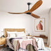 60 in. Ceiling Fans without Lights, Wood Ceiling Fan NO Light with Remote Wall Switch, Indoor Outdoor Fan for Bedroom Living Room Patio Porch-33-ErisView