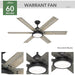 60 in. Country Ceiling Fans, Matte Black Ceiling Fan, Hugger Ceiling Fans-2-ErisView