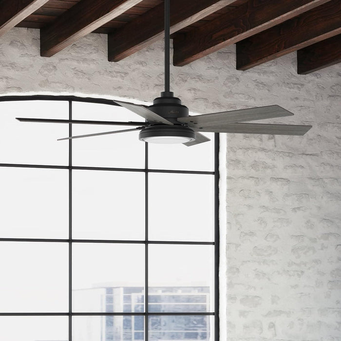 60 in. Country Ceiling Fans, Matte Black Ceiling Fan, Hugger Ceiling Fans-4-ErisView