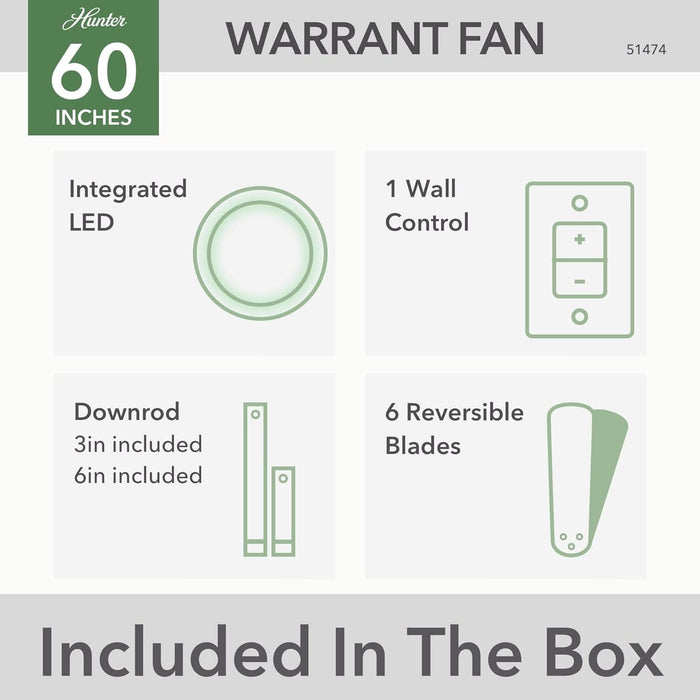 60 in. Country Ceiling Fans, Matte Black Ceiling Fan, Hugger Ceiling Fans-7-ErisView