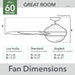 60 in. Country Ceiling Fans, Matte Black Ceiling Fan, Hugger Ceiling Fans-8-ErisView