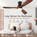 60 in. Dark Walnut Flush Mount Ceiling Fan with Lights and Remote, Low Profile Ceiling Fan for Patios, Hugger Ceiling Fans, Reversible Silent Ceiling Fan -6-ErisView