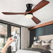 60 in. Dark Walnut Flush Mount Ceiling Fan with Lights and Remote, Low Profile Ceiling Fan for Patios, Hugger Ceiling Fans, Reversible Silent Ceiling Fan -9-ErisView