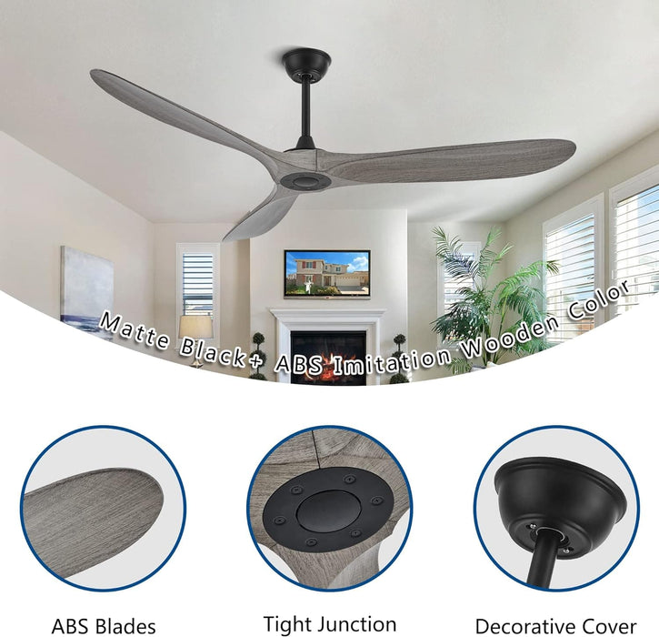60 in. Farmhouse Ceiling Fan with Remote Control, Reversible Quiet Ceiling Fans for Living Room Dining Room, Outdoor Fan for Patio-3-ErisView