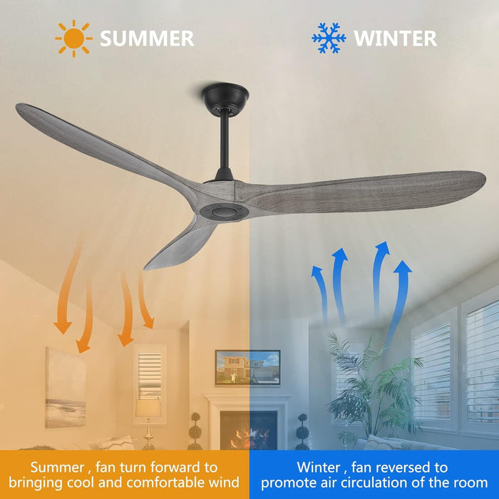 60 in. Farmhouse Ceiling Fan with Remote Control, Reversible Quiet Ceiling Fans for Living Room Dining Room, Outdoor Fan for Patio-5-ErisView