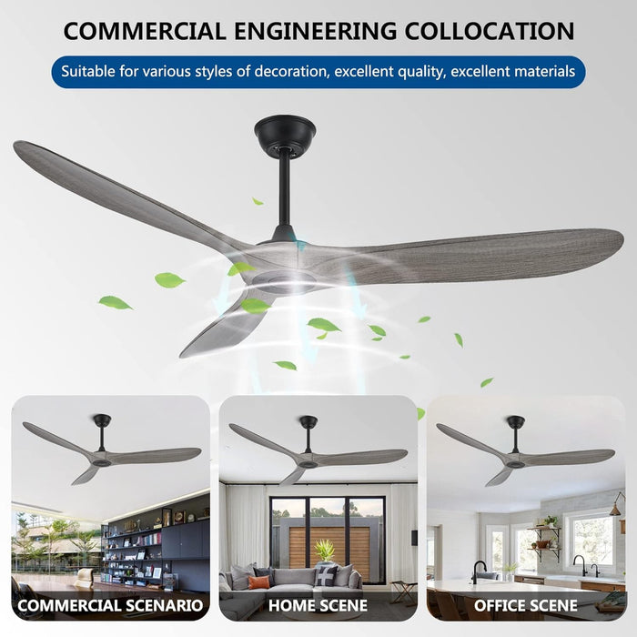 60 in. Farmhouse Ceiling Fan with Remote Control, Reversible Quiet Ceiling Fans for Living Room Dining Room, Outdoor Fan for Patio-6-ErisView