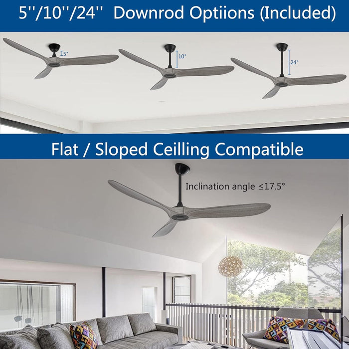 60 in. Farmhouse Ceiling Fan with Remote Control, Reversible Quiet Ceiling Fans for Living Room Dining Room, Outdoor Fan for Patio-7-ErisView