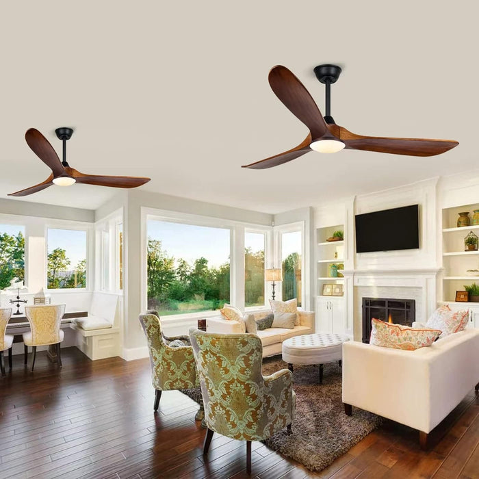 60 in. Farmhouse Rustic Ceiling Fans with Lights, 3 Blades Wood Ceiling Fan for Sloped Ceiling, Large Commercial Ceiling Fan for Patio Porch Gazebo-2-ErisView