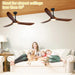 60 in. Farmhouse Rustic Ceiling Fans with Lights, 3 Blades Wood Ceiling Fan for Sloped Ceiling, Large Commercial Ceiling Fan for Patio Porch Gazebo-6-ErisView