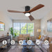 60 in. Farmhouse Wood Ceiling Fan with Remote, Bedroom Ceiling Fans with Lights, 3 Reversible Quiet Ceiling Fans for Patios Bedroom Living Room-10-ErisView