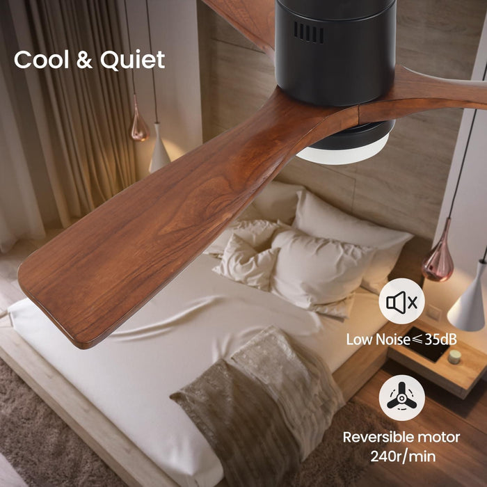 60 in. Farmhouse Wood Ceiling Fan with Remote, Bedroom Ceiling Fans with Lights, 3 Reversible Quiet Ceiling Fans for Patios Bedroom Living Room-11-ErisView