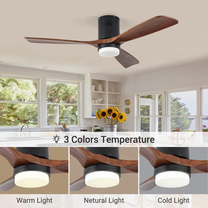 60 in. Farmhouse Wood Ceiling Fan with Remote, Bedroom Ceiling Fans with Lights, 3 Reversible Quiet Ceiling Fans for Patios Bedroom Living Room-12-ErisView