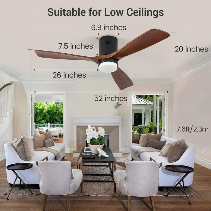 60 in. Farmhouse Wood Ceiling Fan with Remote, Bedroom Ceiling Fans with Lights, 3 Reversible Quiet Ceiling Fans for Patios Bedroom Living Room-15-ErisView