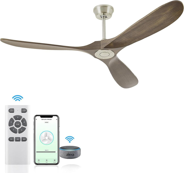 60 in. Farmhouse Wood Ceiling Fan with Remote, Bedroom Ceiling Fans with Lights, 3 Reversible Quiet Ceiling Fans for Patios Bedroom Living Room-18-ErisView
