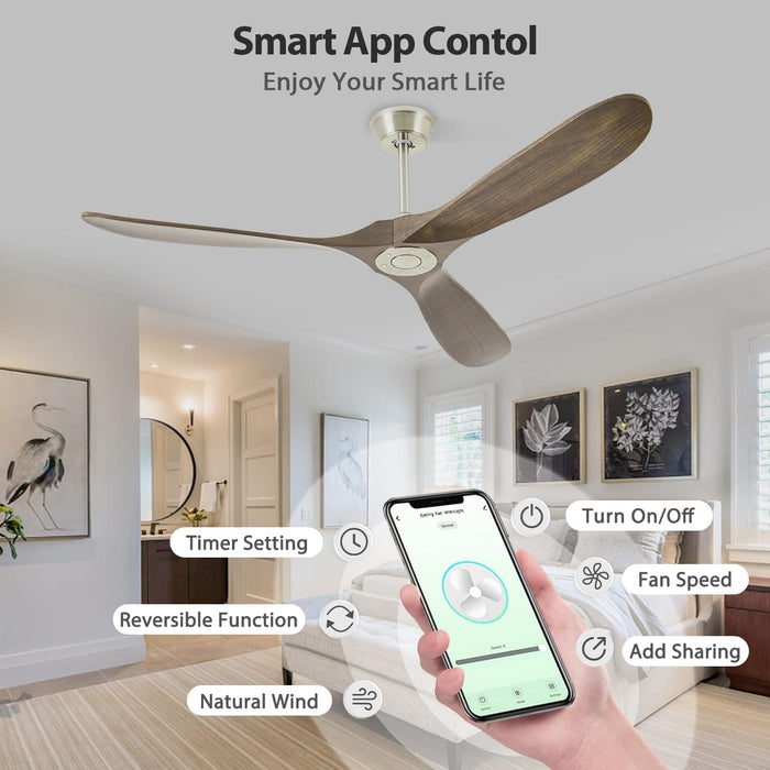 60 in. Farmhouse Wood Ceiling Fan with Remote, Bedroom Ceiling Fans with Lights, 3 Reversible Quiet Ceiling Fans for Patios Bedroom Living Room-19-ErisView