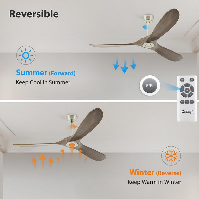 60 in. Farmhouse Wood Ceiling Fan with Remote, Bedroom Ceiling Fans with Lights, 3 Reversible Quiet Ceiling Fans for Patios Bedroom Living Room-24-ErisView