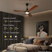 60 in. Farmhouse Wood Ceiling Fan with Remote, Bedroom Ceiling Fans with Lights, 3 Reversible Quiet Ceiling Fans for Patios Bedroom Living Room-2-ErisView