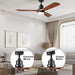 60 in. Farmhouse Wood Ceiling Fan with Remote, Bedroom Ceiling Fans with Lights, 3 Reversible Quiet Ceiling Fans for Patios Bedroom Living Room-6-ErisView