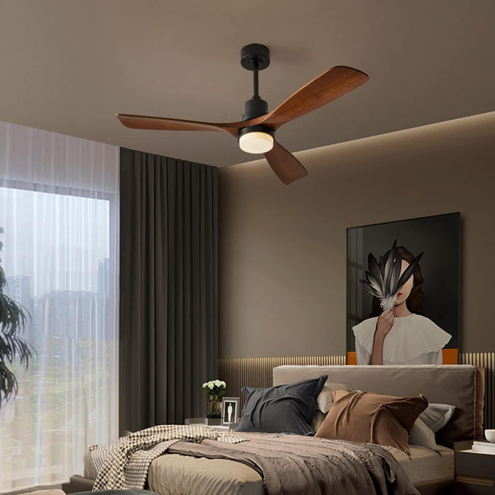 60 in. Farmhouse Wood Ceiling Fan with Remote, Bedroom Ceiling Fans with Lights, 3 Reversible Quiet Ceiling Fans for Patios Bedroom Living Room-8-ErisView