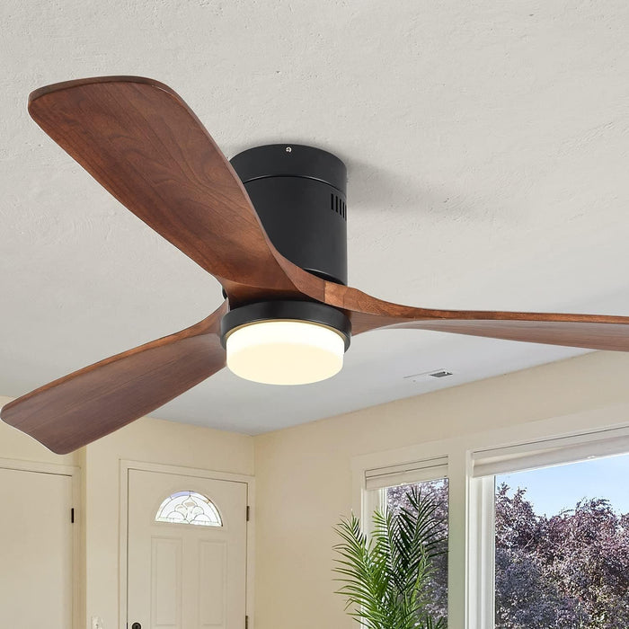 60 in. Farmhouse Wood Ceiling Fan with Remote, Bedroom Ceiling Fans with Lights, 3 Reversible Quiet Ceiling Fans for Patios Bedroom Living Room-9-ErisView