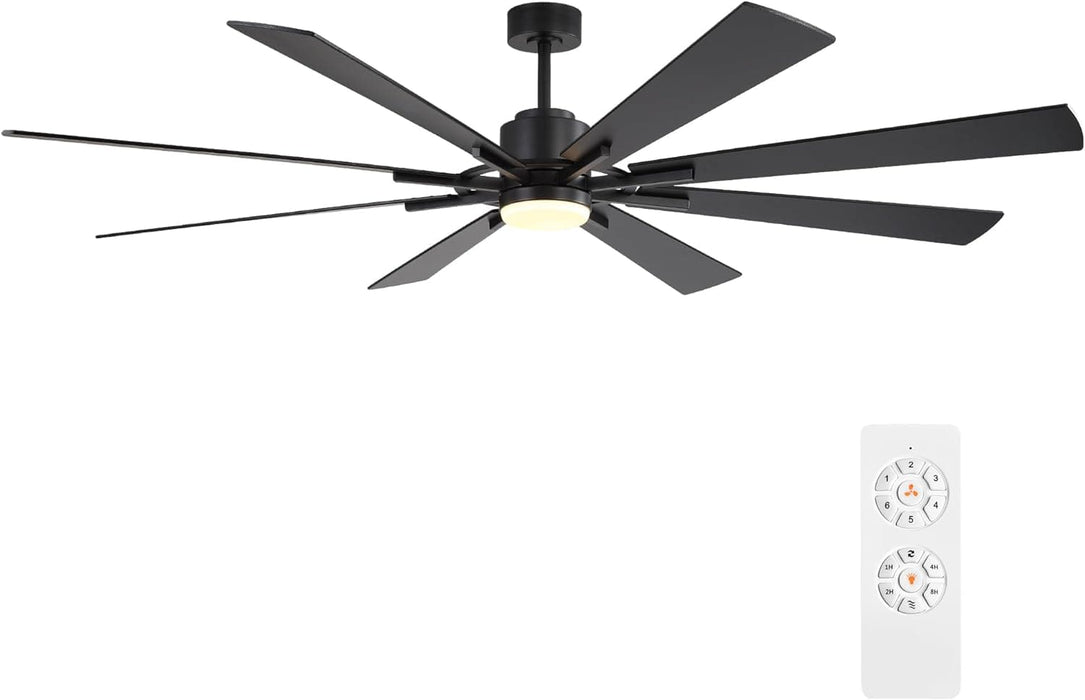 60 in. Gold and Black Ceiling Fan with Lights and Remote, Wood Reversible DC Ceiling Fan, Indoor Modern Ceiling Fan for Kitchen Bedroom Living Room -10-ErisView