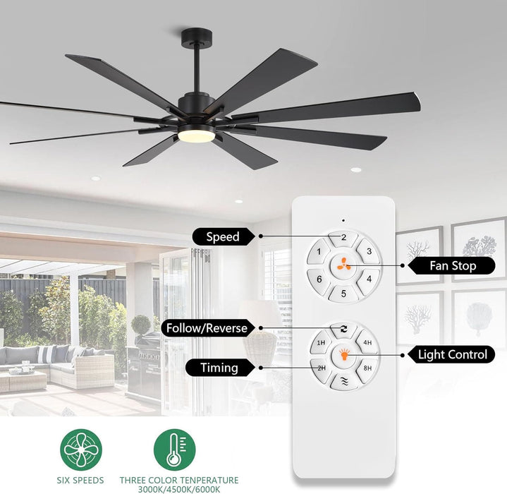 60 in. Gold and Black Ceiling Fan with Lights and Remote, Wood Reversible DC Ceiling Fan, Indoor Modern Ceiling Fan for Kitchen Bedroom Living Room -11-ErisView