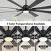 60 in. Gold and Black Ceiling Fan with Lights and Remote, Wood Reversible DC Ceiling Fan, Indoor Modern Ceiling Fan for Kitchen Bedroom Living Room -14-ErisView