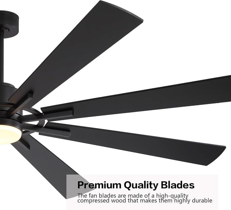 60 in. Gold and Black Ceiling Fan with Lights and Remote, Wood Reversible DC Ceiling Fan, Indoor Modern Ceiling Fan for Kitchen Bedroom Living Room -15-ErisView