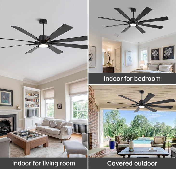 60 in. Gold and Black Ceiling Fan with Lights and Remote, Wood Reversible DC Ceiling Fan, Indoor Modern Ceiling Fan for Kitchen Bedroom Living Room -16-ErisView