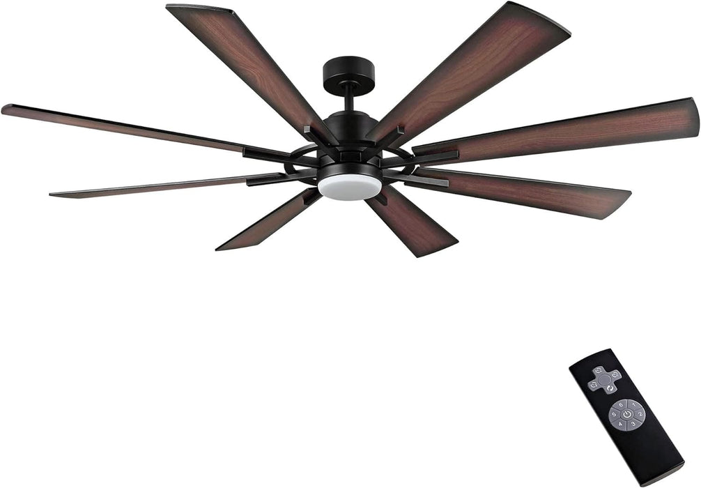 60 in. Gold and Black Ceiling Fan with Lights and Remote, Wood Reversible DC Ceiling Fan, Indoor Modern Ceiling Fan for Kitchen Bedroom Living Room -17-ErisView