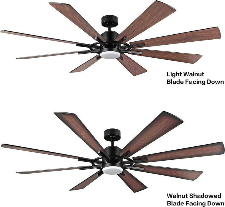 60 in. Gold and Black Ceiling Fan with Lights and Remote, Wood Reversible DC Ceiling Fan, Indoor Modern Ceiling Fan for Kitchen Bedroom Living Room -18-ErisView
