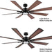 60 in. Gold and Black Ceiling Fan with Lights and Remote, Wood Reversible DC Ceiling Fan, Indoor Modern Ceiling Fan for Kitchen Bedroom Living Room -18-ErisView