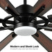60 in. Gold and Black Ceiling Fan with Lights and Remote, Wood Reversible DC Ceiling Fan, Indoor Modern Ceiling Fan for Kitchen Bedroom Living Room -24-ErisView
