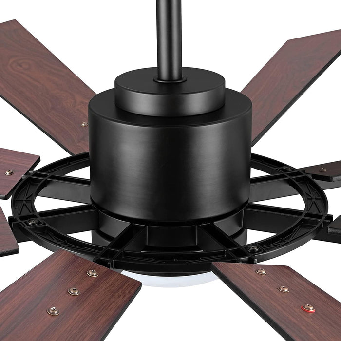 60 in. Gold and Black Ceiling Fan with Lights and Remote, Wood Reversible DC Ceiling Fan, Indoor Modern Ceiling Fan for Kitchen Bedroom Living Room -25-ErisView