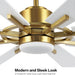 60 in. Gold and Black Ceiling Fan with Lights and Remote, Wood Reversible DC Ceiling Fan, Indoor Modern Ceiling Fan for Kitchen Bedroom Living Room -33-ErisView
