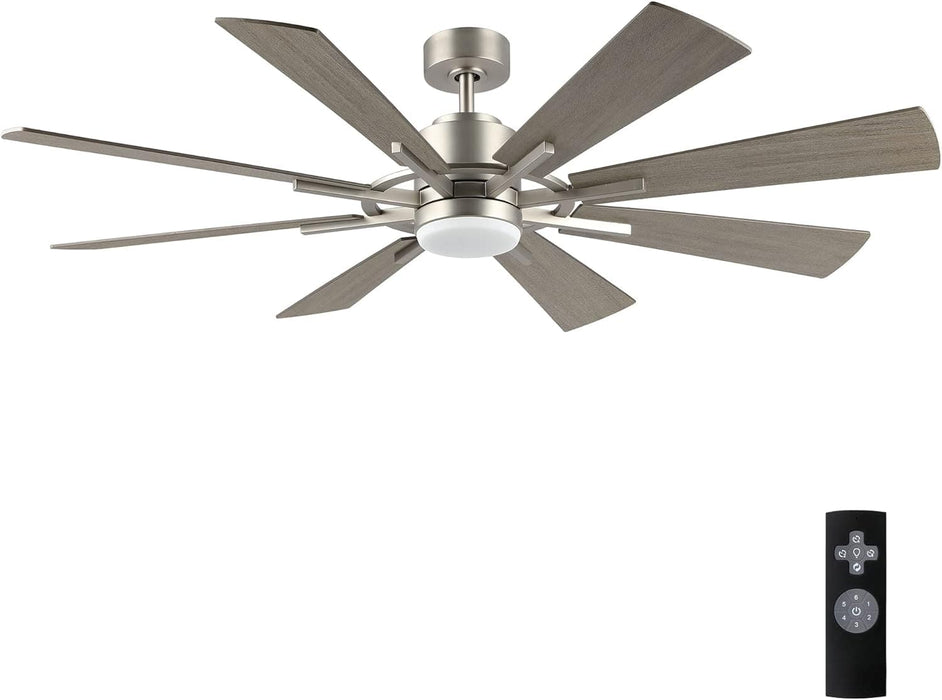 60 in. Gold and Black Ceiling Fan with Lights and Remote, Wood Reversible DC Ceiling Fan, Indoor Modern Ceiling Fan for Kitchen Bedroom Living Room -35-ErisView