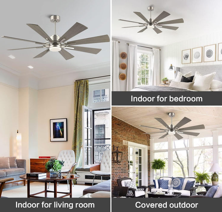 60 in. Gold and Black Ceiling Fan with Lights and Remote, Wood Reversible DC Ceiling Fan, Indoor Modern Ceiling Fan for Kitchen Bedroom Living Room -41-ErisView