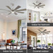 60 in. Gold and Black Ceiling Fan with Lights and Remote, Wood Reversible DC Ceiling Fan, Indoor Modern Ceiling Fan for Kitchen Bedroom Living Room -41-ErisView