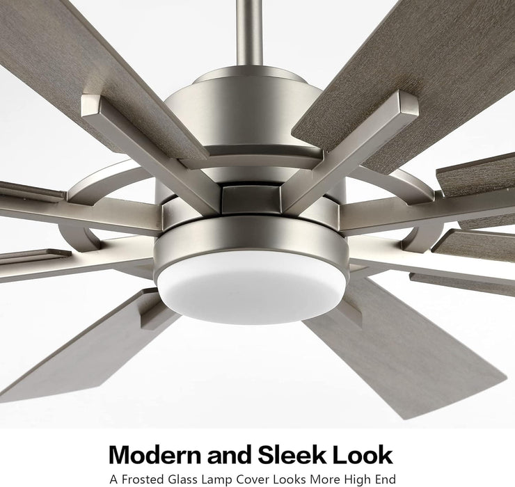 60 in. Gold and Black Ceiling Fan with Lights and Remote, Wood Reversible DC Ceiling Fan, Indoor Modern Ceiling Fan for Kitchen Bedroom Living Room -42-ErisView