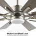 60 in. Gold and Black Ceiling Fan with Lights and Remote, Wood Reversible DC Ceiling Fan, Indoor Modern Ceiling Fan for Kitchen Bedroom Living Room -42-ErisView