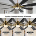 60 in. Gold and Black Ceiling Fan with Lights and Remote, Wood Reversible DC Ceiling Fan, Indoor Modern Ceiling Fan for Kitchen Bedroom Living Room -5-ErisView