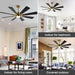 60 in. Gold and Black Ceiling Fan with Lights and Remote, Wood Reversible DC Ceiling Fan, Indoor Modern Ceiling Fan for Kitchen Bedroom Living Room -7-ErisView