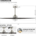 60 in. Gray Ceiling Fans without Lights, Wood Reversible Quiet Ceiling Fans NO Light with Remote, Brushed Nickel Ceiling Fan-11-ErisView